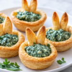 Easter Bunny Crescent Bites – Amazing 5 Easy Steps 7 Golden Easter Bunny Crescent Bites with creamy spinach filling