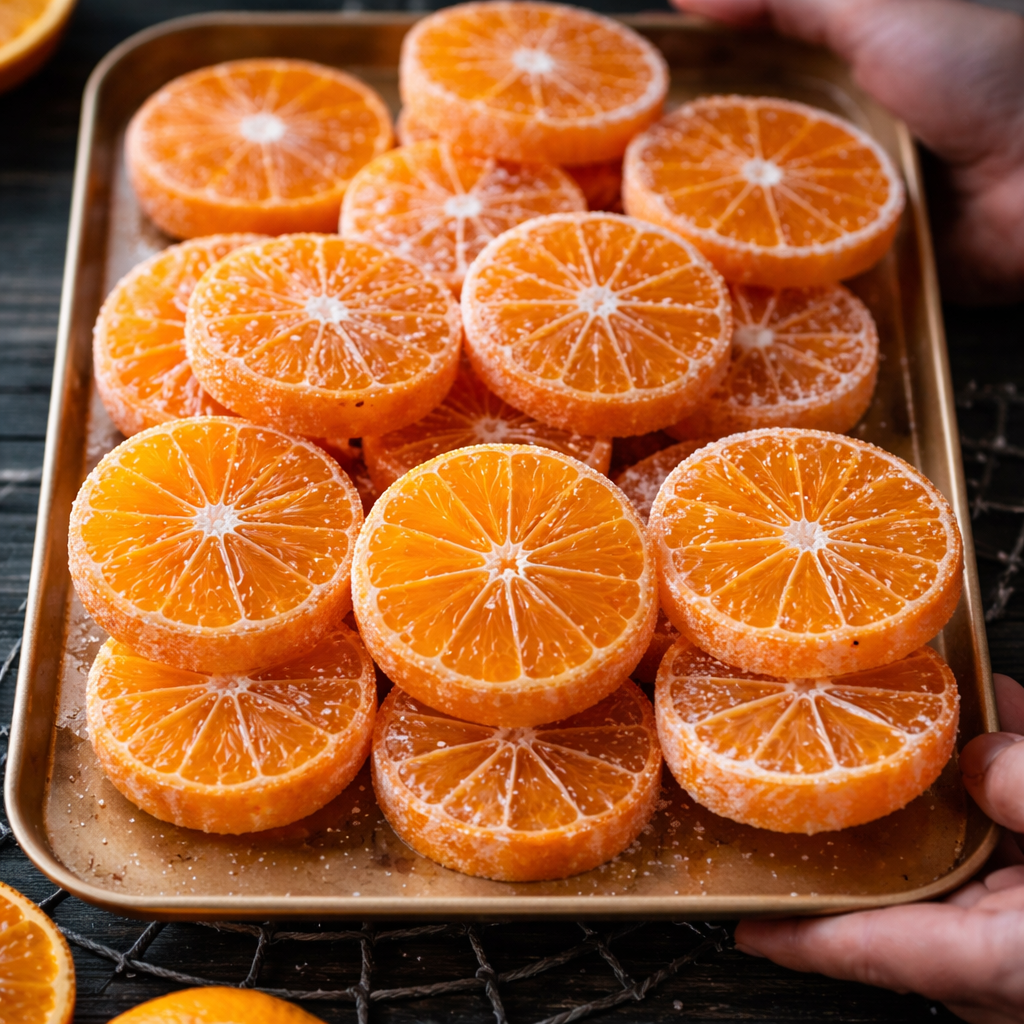 Preparing orange peels for easy classic orange candy