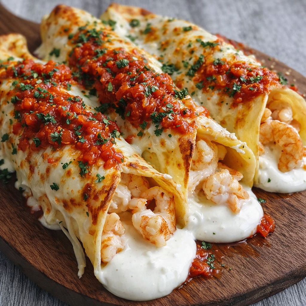 Cheesy Seafood Tortilla Bombs: Amazing 5 Easy Steps 6 Homemade Cheesy Seafood Tortilla Bombs served hot and cheesy