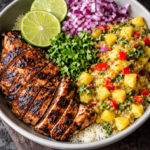 Jerk Chicken Bowl – Best 5 Easy & Amazing Ideas 7 Caribbean jerk chicken bowl with rice and tropical salsa