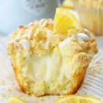 Homemade Lemon Cream Cheese Muffins soft and fluffy texture