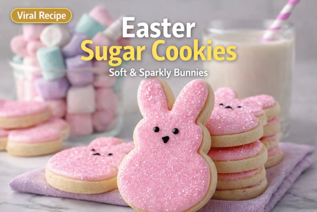 Buttercream Bunny Cookies decorated with pastel frosting