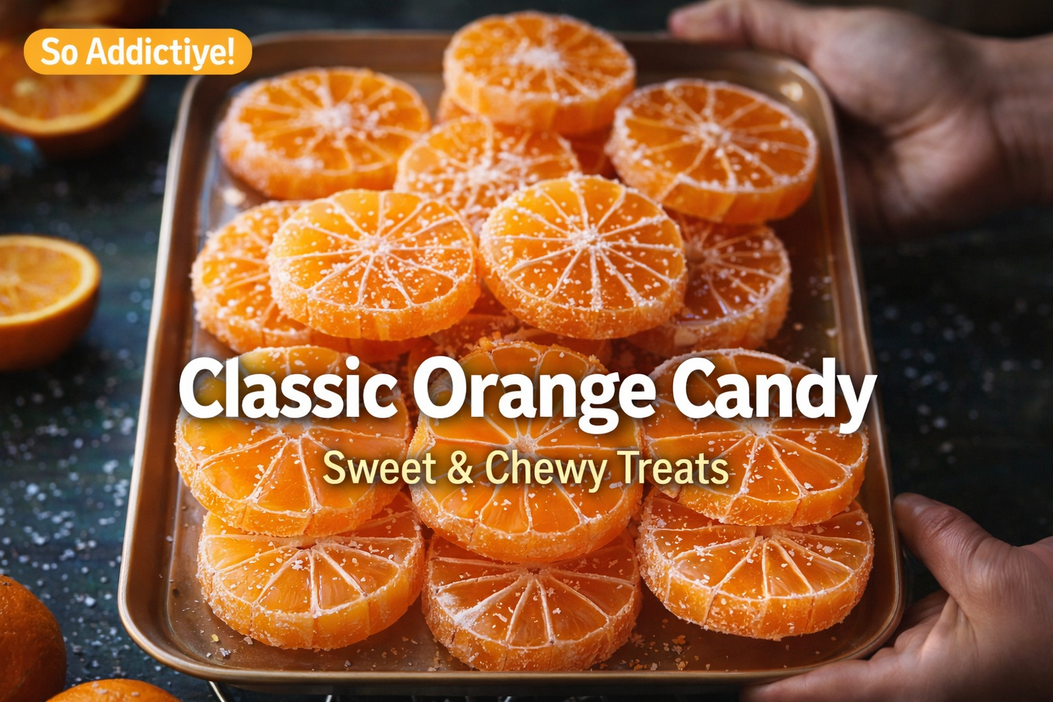 Fresh orange peels sliced for classic orange candy recipe