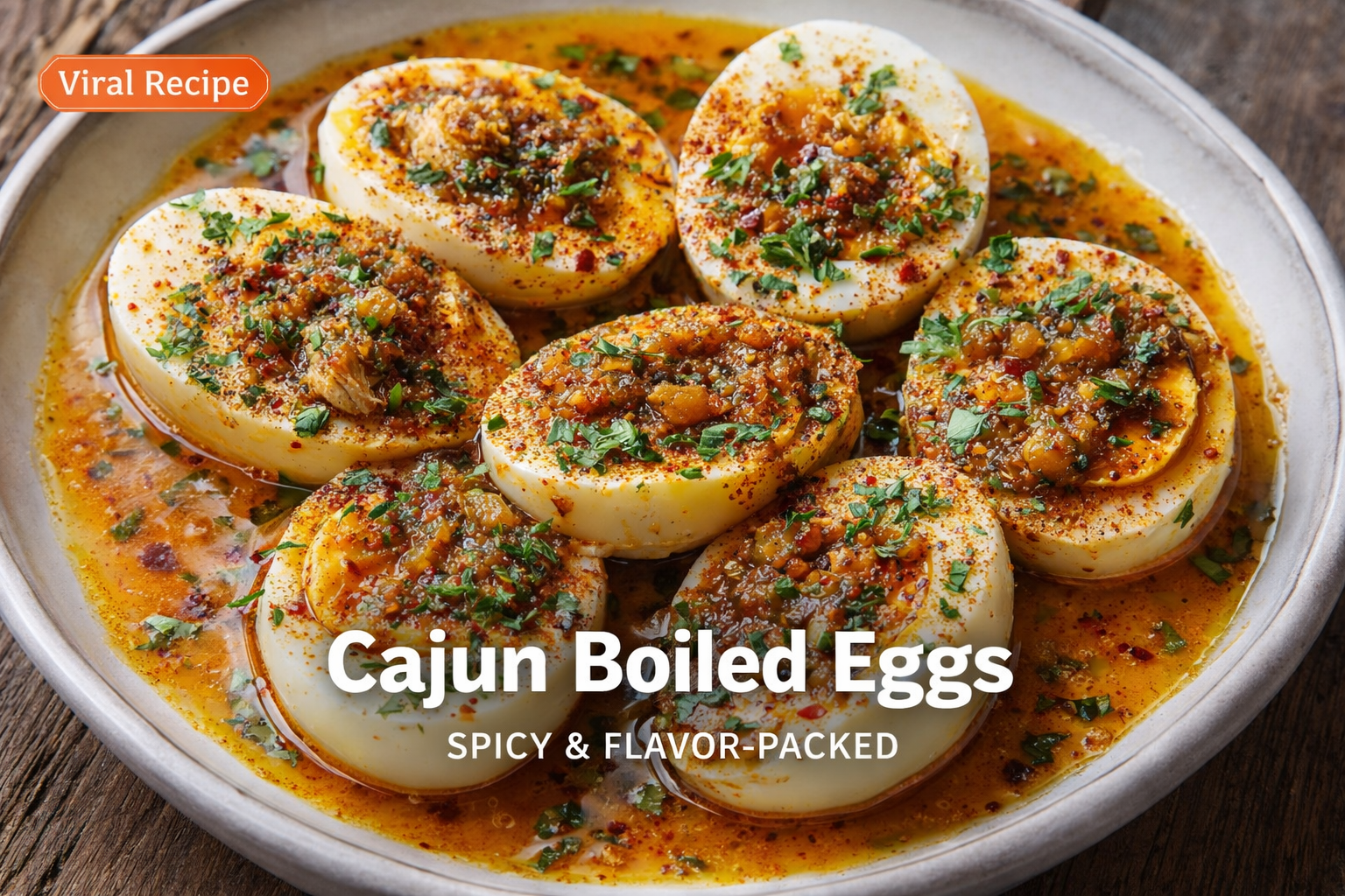 Cajun Boiled Eggs – Best 5 Easy Flavorful Ways 4 Cajun boiled eggs coated in spicy garlic butter sauce in skillet