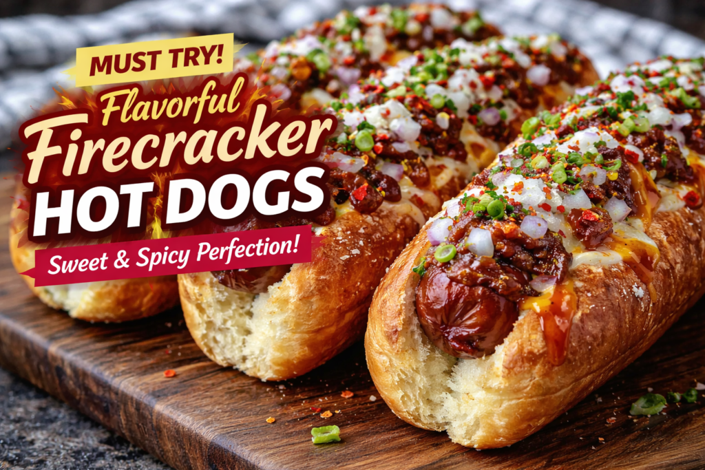 Flavorful Firecracker Hot Dogs wrapped in golden dough with sweet and spicy glaze