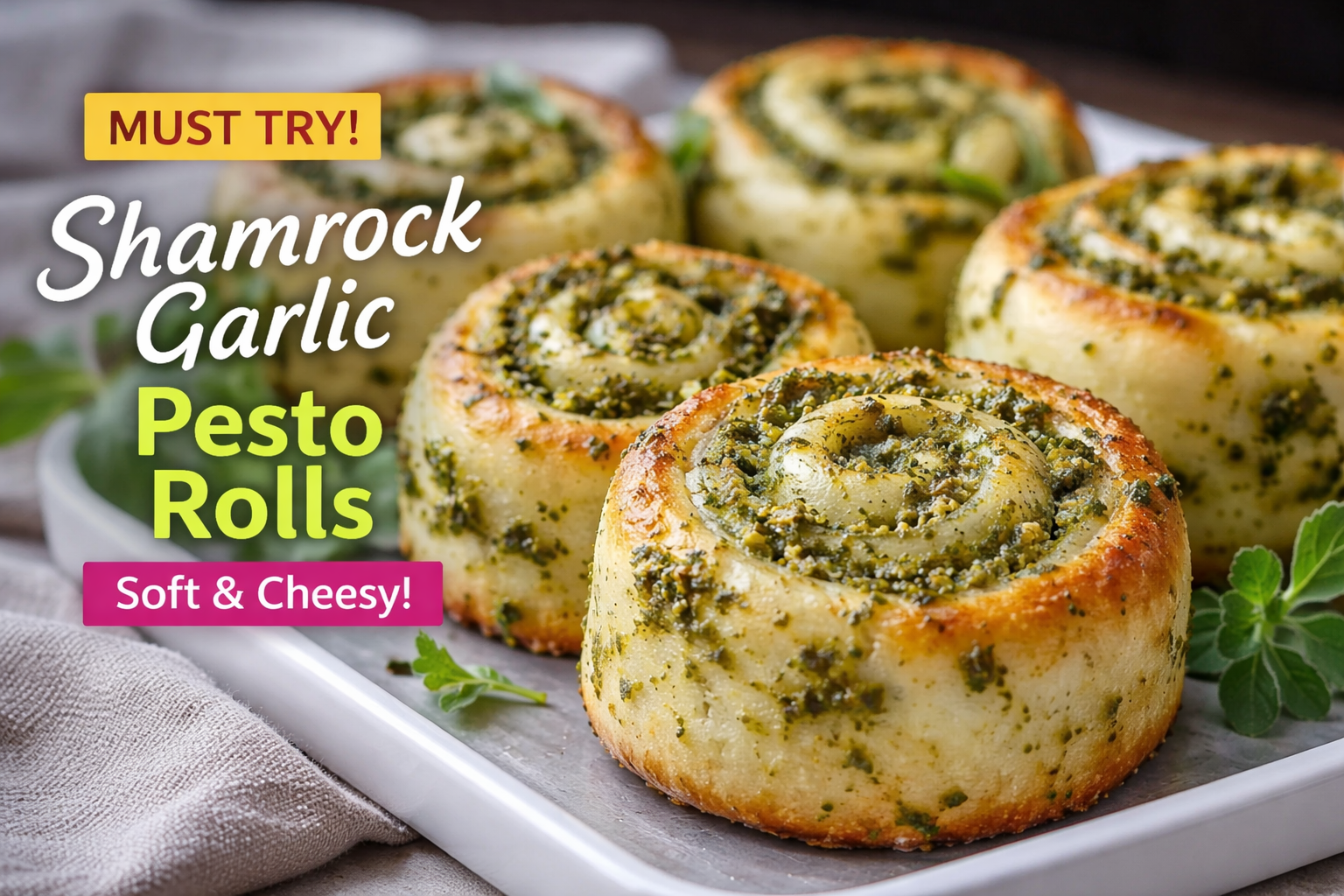Shamrock Garlic Pesto Rolls – 5 Easy Fresh Ideas 4 Shamrock garlic pesto rolls freshly baked golden