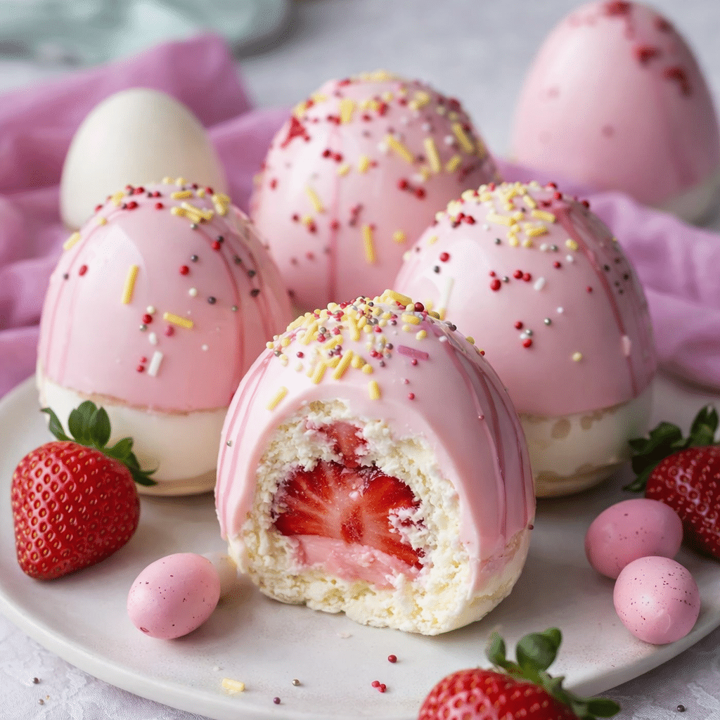 Easy Amazing 5 Steps - Strawberry Shortcake Easter Egg 5 Homemade Strawberry Shortcake Easter Egg dessert for spring celebration