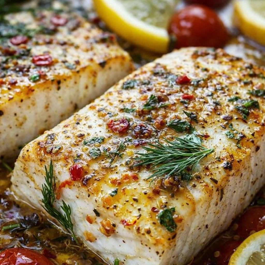 Oven baked mahi mahi served with vegetables