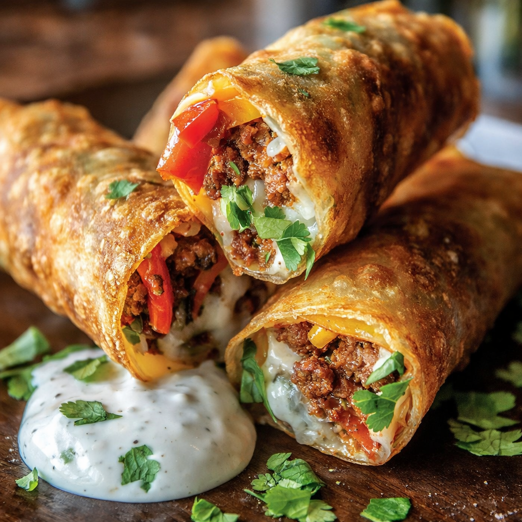 Nacho Egg Rolls – Best 5 Easy Crispy Bites 6 Homemade nacho egg rolls plated with salsa