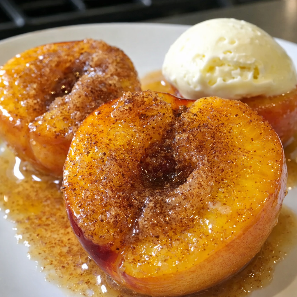 Easy Cinnamon Sugar Baked Peaches Recipe 5 Easy cinnamon sugar baked peaches dessert