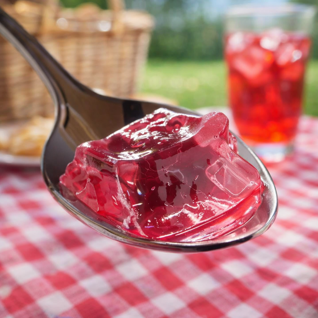 Creamy pink gelatin recipe with yogurt