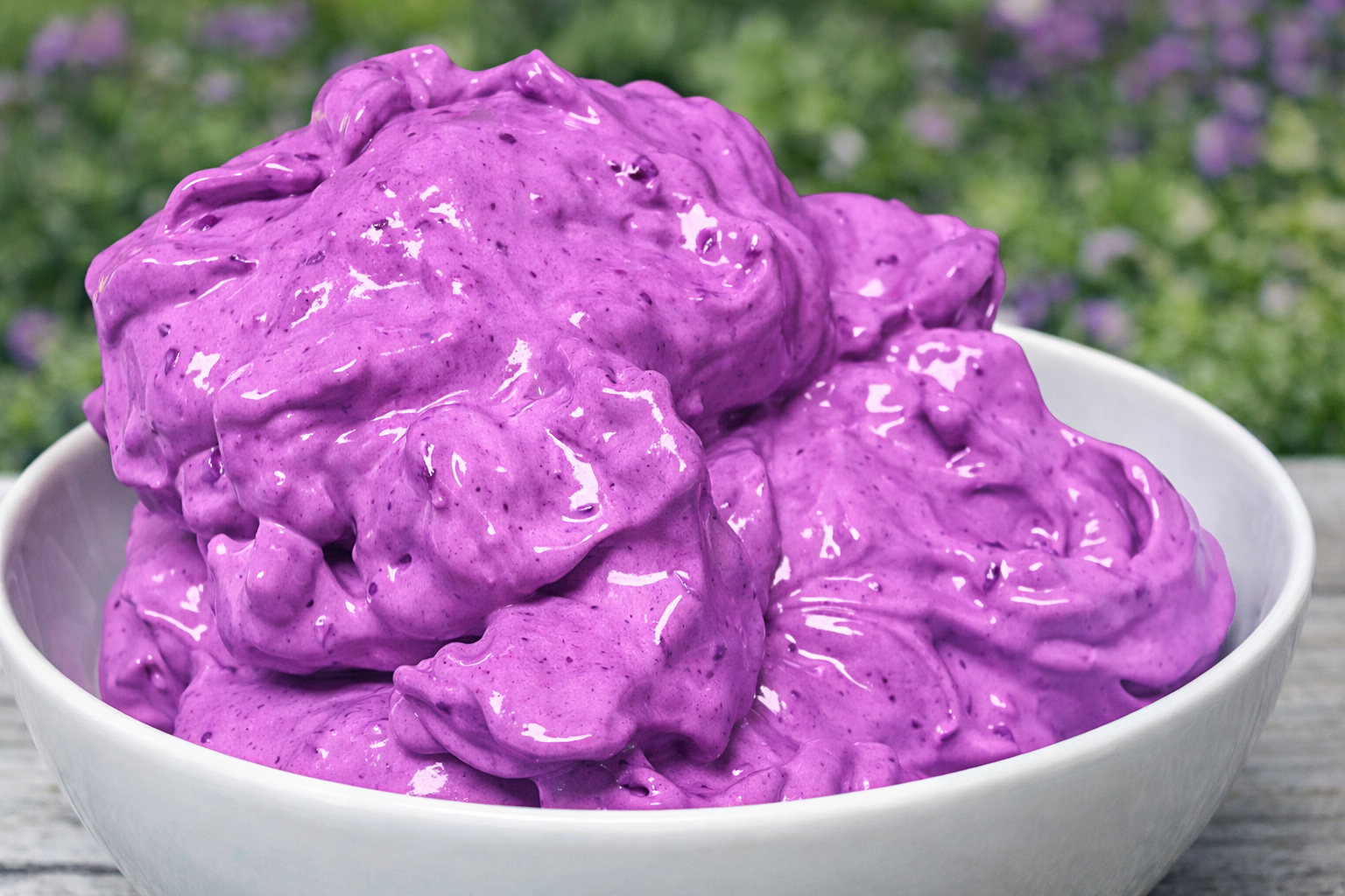 Xanthan gum protein fluff in a bowl