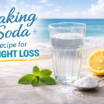 Baking soda drink for weight loss in a glass