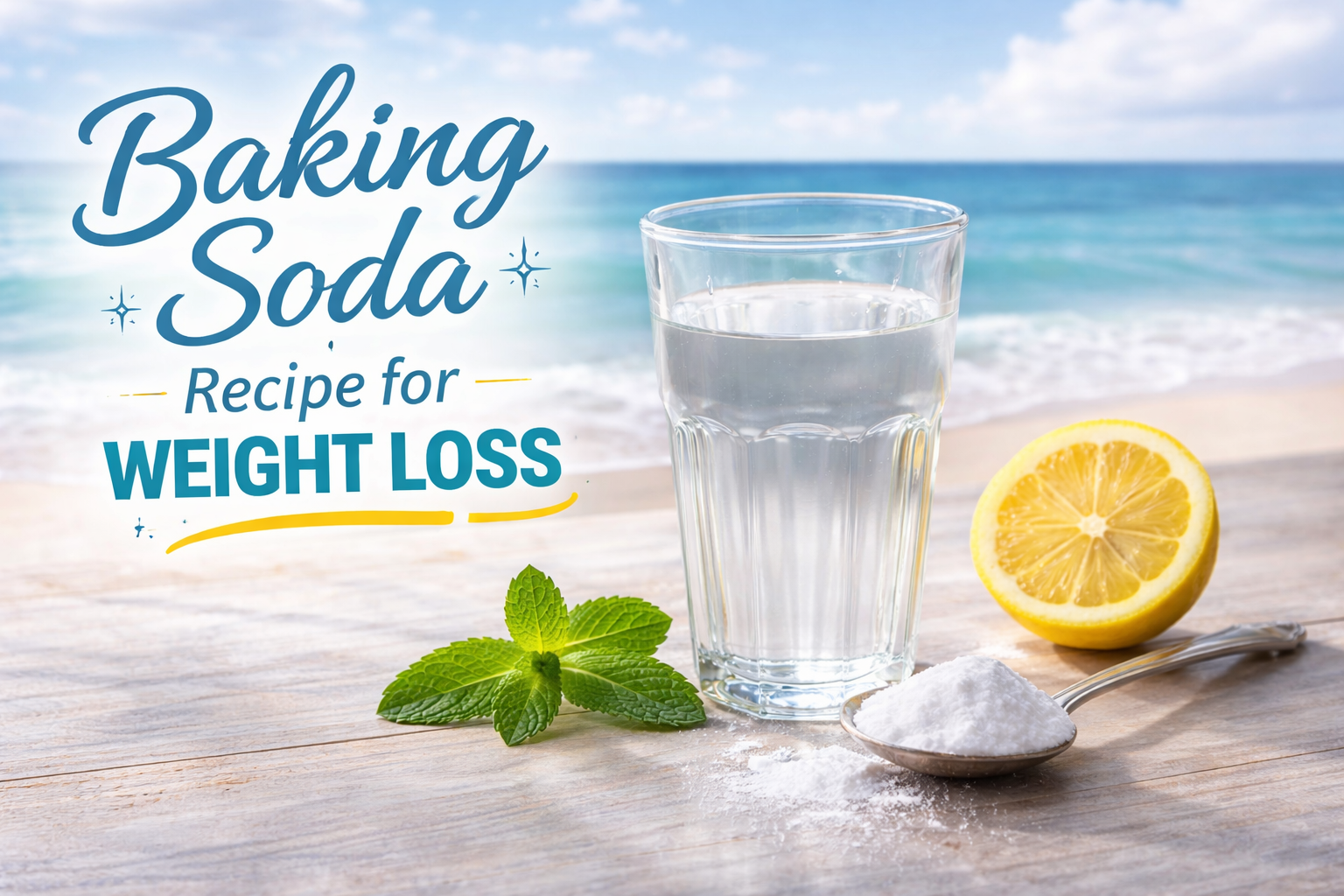 Baking soda drink for weight loss in a glass