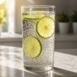 healthy chia seed gut cleanse drink with mint