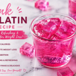Pink gelatin recipe in glass cups