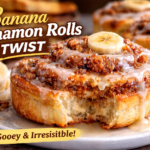 Banana cinnamon rolls twist freshly baked