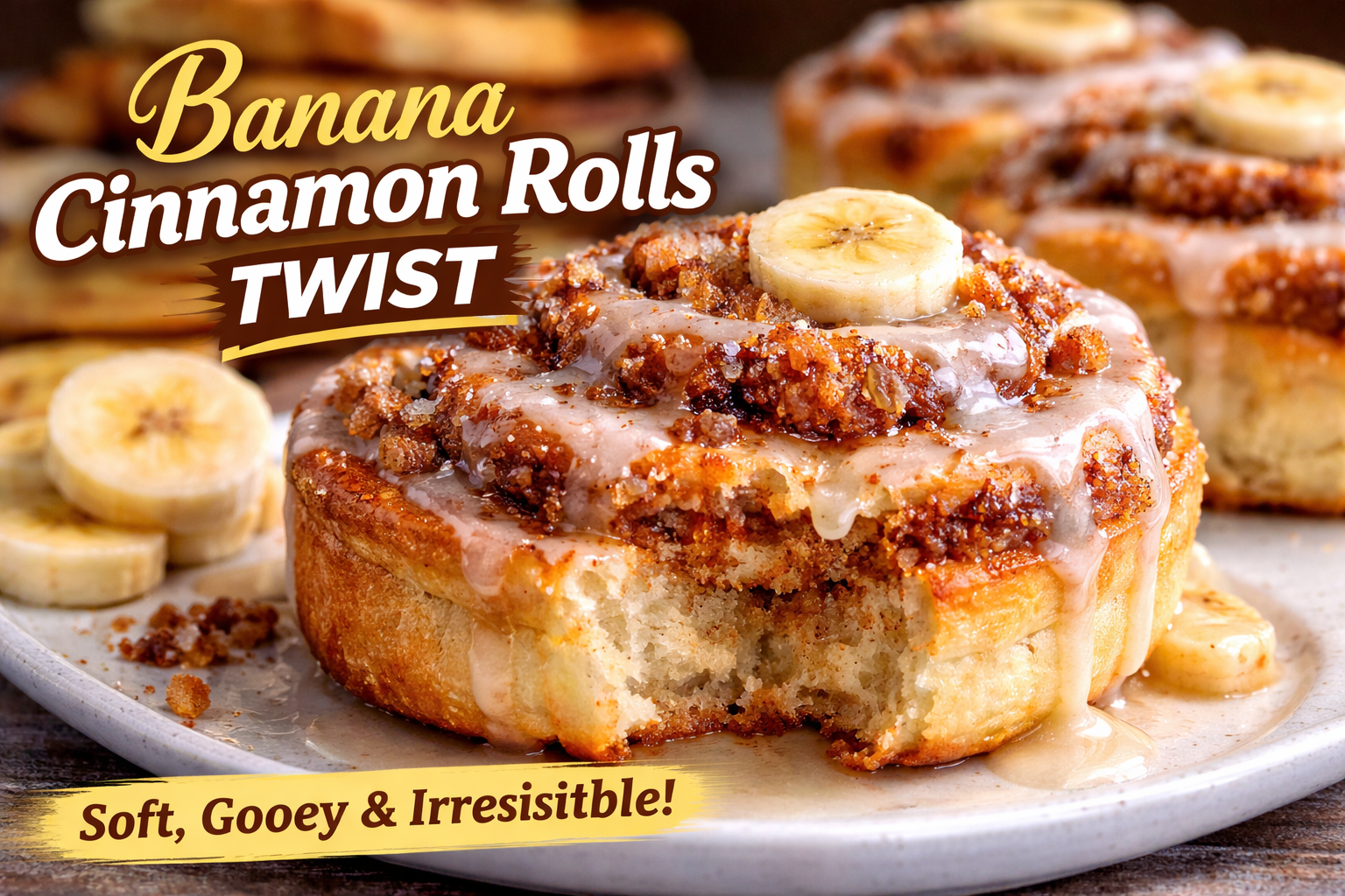 Soft Banana Cinnamon Rolls Twist – Easy Recipe 4 Banana cinnamon rolls twist freshly baked