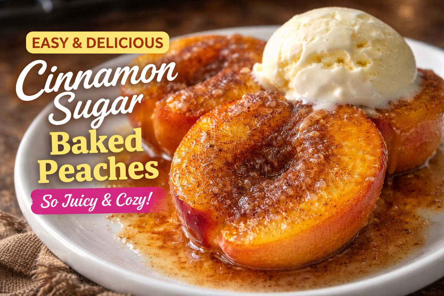 Easy Cinnamon Sugar Baked Peaches Recipe 4 Cinnamon sugar baked peaches fresh from oven
