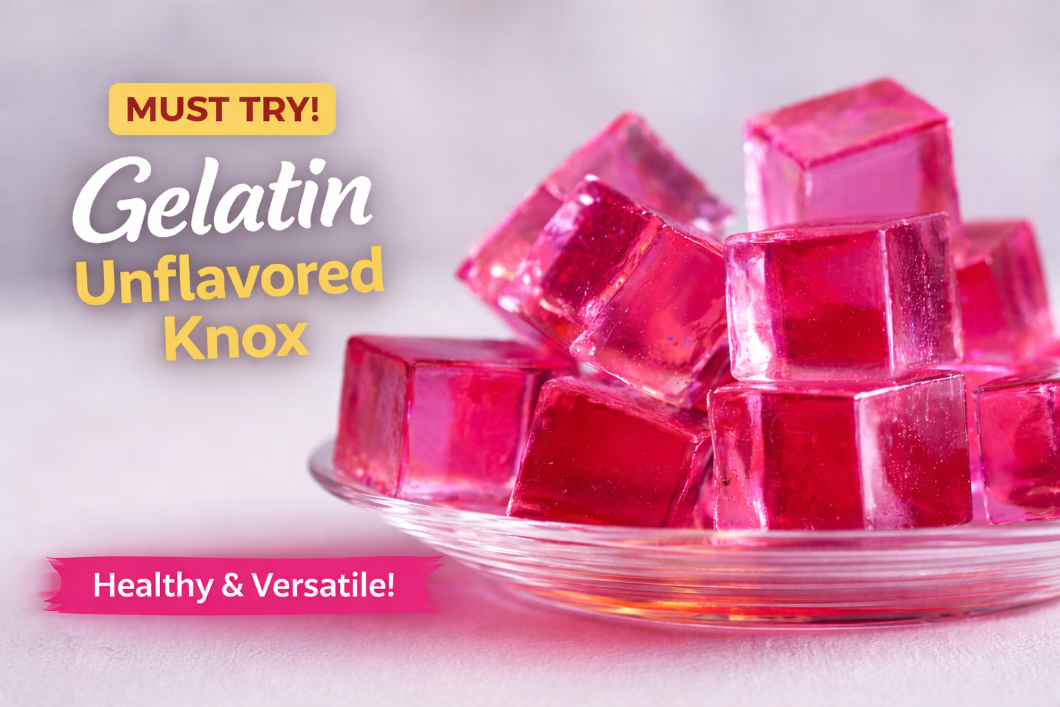 Gelatin Unflavored Knox powder in bowl