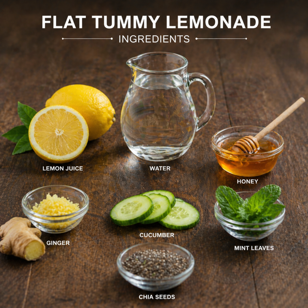 Detox flat tummy lemonade with mint and cucumber