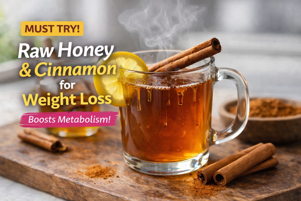 Raw Honey and Cinnamon for Weight Loss in a glass cup
