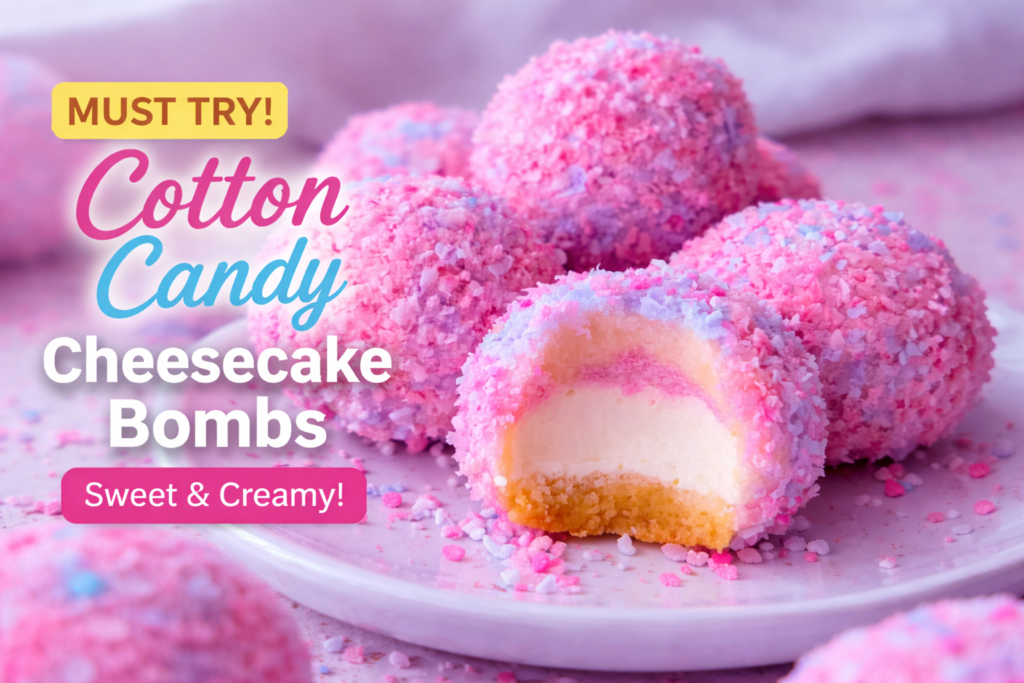 Cotton candy cheesecake bombs crispy outside