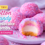 Cotton candy cheesecake bombs crispy outside