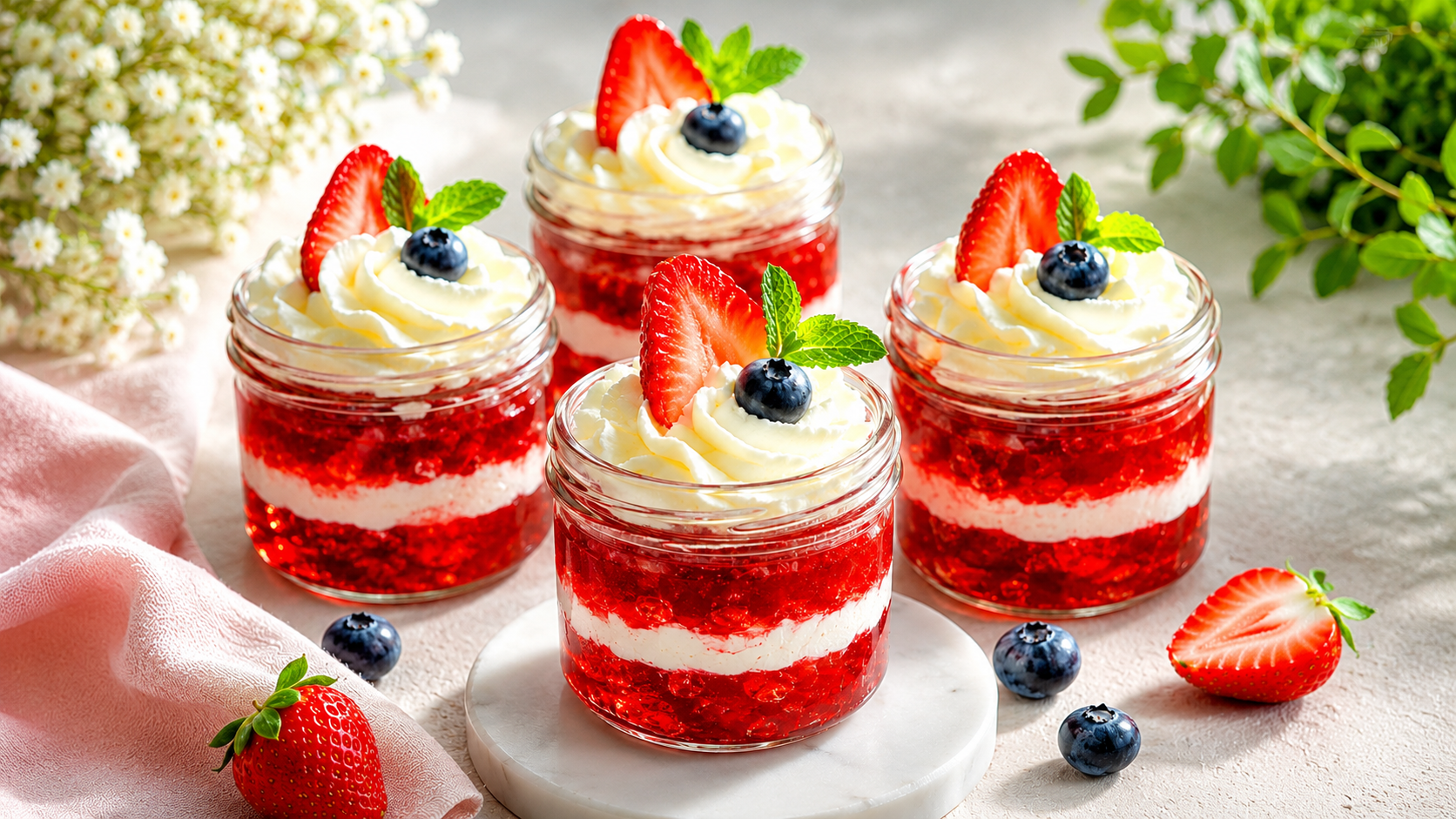 Sugar Free Gelatin: Easy 3-Ingredient Recipe 4 Homemade sugar free gelatin in glass cups