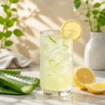 Fresh aloe vera lemon detox drink recipe