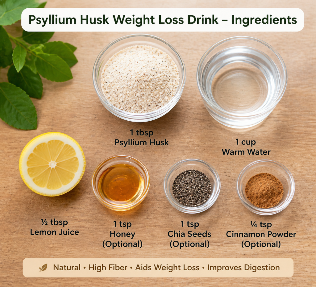 Healthy psyllium husk drink before meals