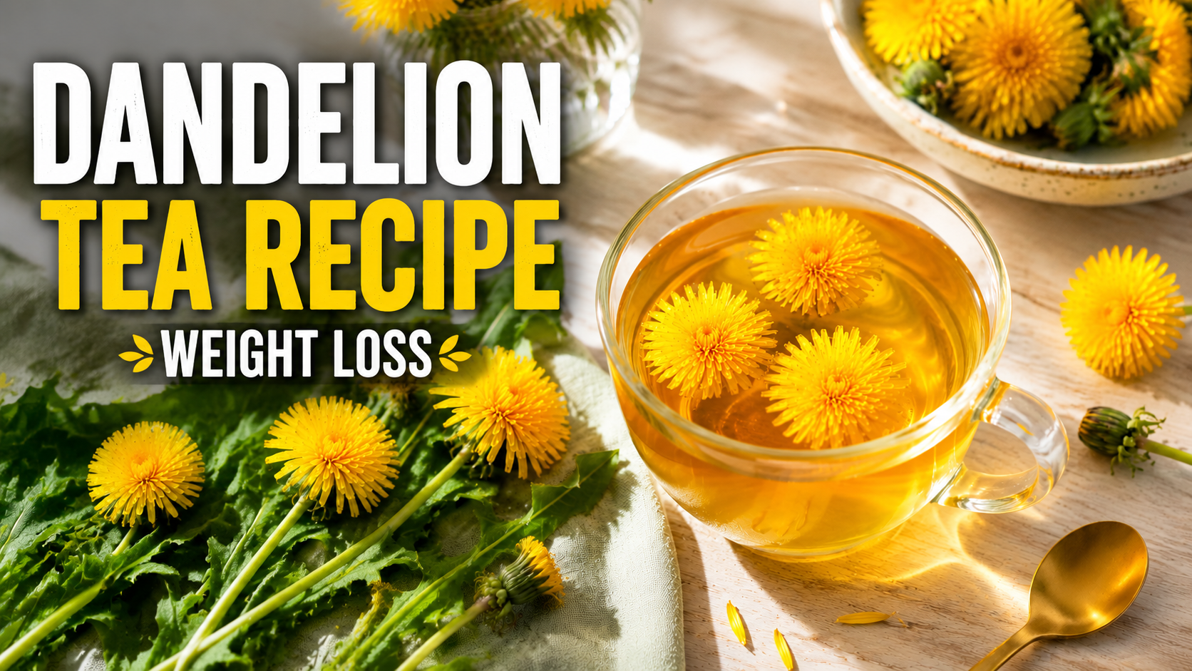 Dandelion tea recipe weight loss herbal drink in cup
