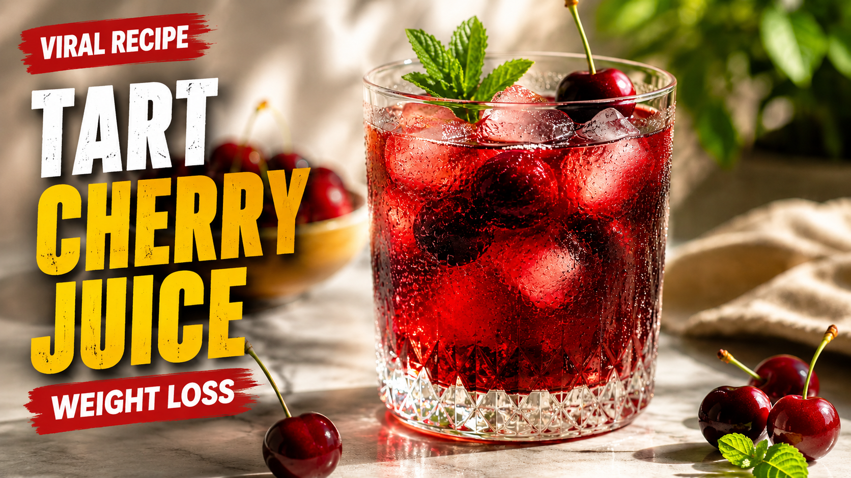 Pouring sparkling water into tart cherry juice for Nighttime Fat Burner drink
