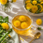 Dandelion roots used for tea preparation