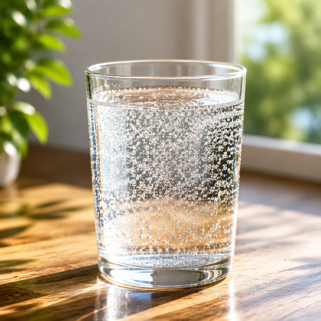 Fresh hydrogen water with lemon and mint