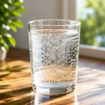 Fresh hydrogen water with lemon and mint